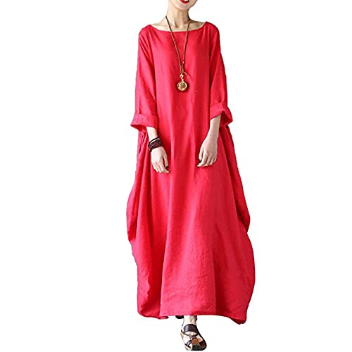 Robe d'été pour femmes longue et fluide à col rond