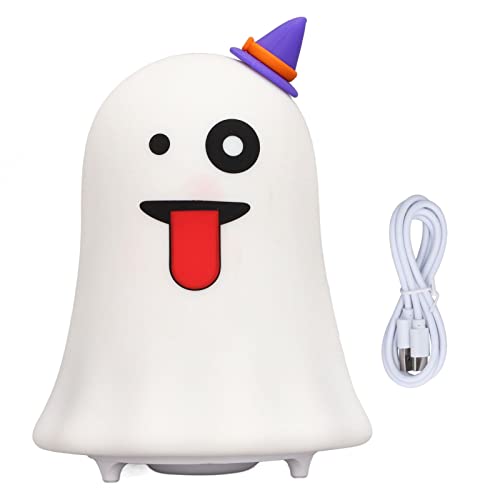 Joyzan Ghost Night Lamp, Cute Halloween LED Nursery Light Funny 7 Colors Changing Rechargeable Silicone Nightlight Decoration Woman Kids Baby Toddler Bedroom Bedside Dorm Decor Birthday Christmas Gift