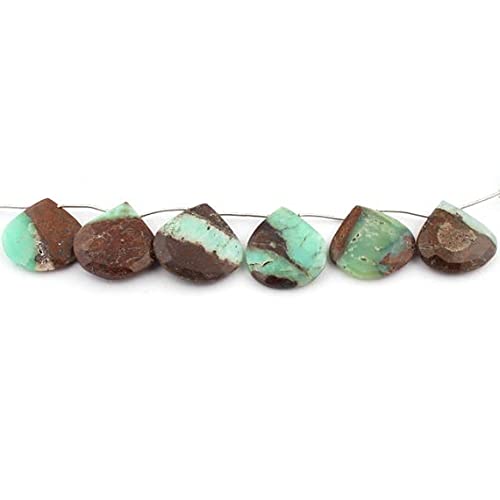 Chrysoprase briolette brute en coeur de 26-29mm pour haute joaillerie