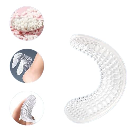 JANBAI Heel Pads for Large Shoes 1 Pair Silicone Heel Stickers & Inserts Self-Adhesive Heel Cushions for Women and Men Soft Anti-Slip Heel Grips for...
