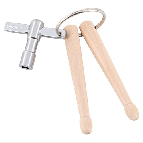 Auroriel Mini Drumsticks Llavero con Llave de Tambor, 3,5 Pulgadas Herramienta de Percusión para Mochila, Bolso, Llavero, Regalo Ideal para Bateristas