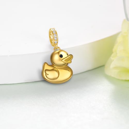 Dijes de pato de plata 925 para llevar la naturaleza en tu pulsera 2