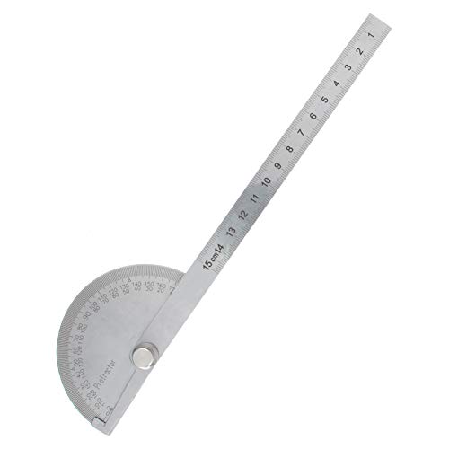 Utoolmart Transportador Acero 180 Grados con Brazo Ajustable 15 cm miniatura 1