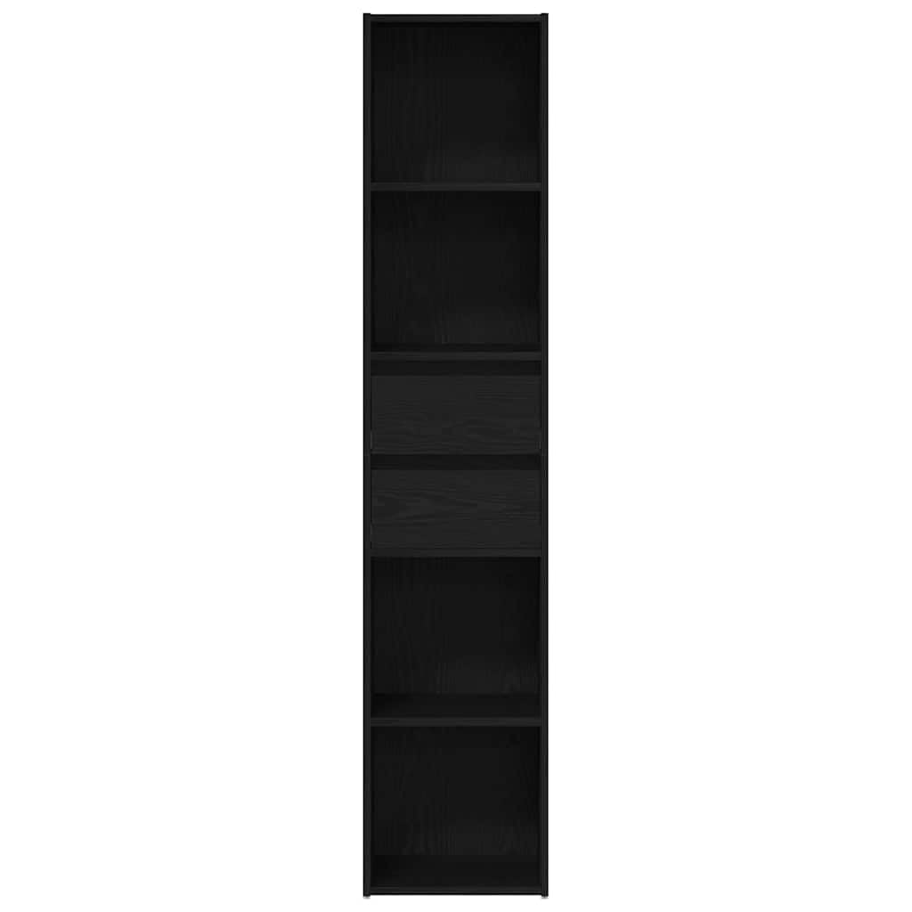 Generisch Bücherregal Schwarz Eichen-Optik 36 x 30 x 171 cm Holzwerkstoff,Möbel,Regalsysteme,Bücherregale Bücherschränke-862499