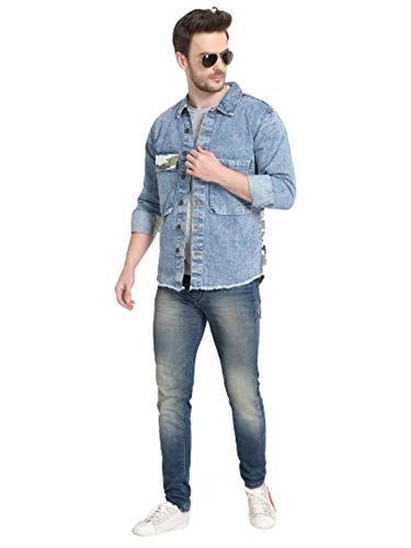 Image of KOTTY Men Denim Full Sleeve Regular Winter Jacket