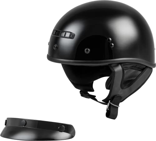 Gmax Gm-35 Motorcycle Street Half Helmet (Black, Medium) #TOP4