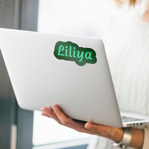 VulgrCo Custom Name Vinyl Stickers - Customizable Full Color Print Text Personalized to You Decal for Water Bottle, Phone, Bumper, Window, More! Waterproof, Dishwasher Safe, UV and Fade Resistant