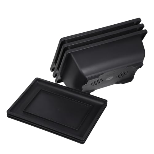 Toddmomy 3 Juegos Macetas de Bonsái de Plástico con Bandeja de Drenaje de Diseño Antiguo para Suculentas y Plantas de Interior Exterior Decoración de Jardín y