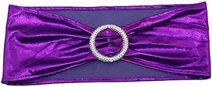 Écharpes de chaise violet foncé pour une décoration de table de mariage chic et moderne