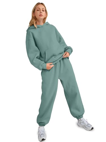 Image of AUTOMET Womens 2 Piece Lounge Sweatsuit Fall Fashion Matching Sweat Sets | Oversized Fall Hoodies & Baggy Jogger Sweatpants Fashion 2026 Outfits