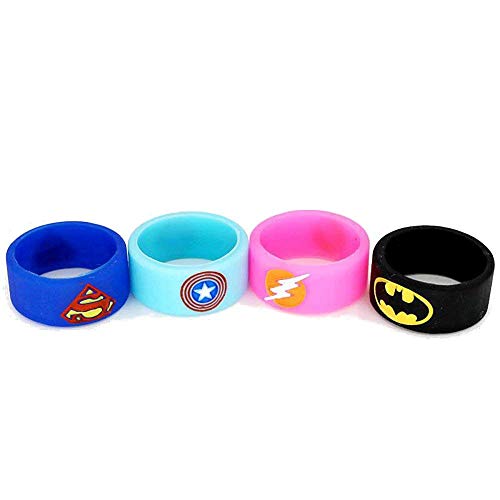 Vape Band Super Heros - Autour de la Vap - Protection en silicone pour votre Cigarette Electronique RTA RBA RDA - Mod Mécanique - Atomiseur reconstructible - 4 Vape Band (1 de chaque couleur)