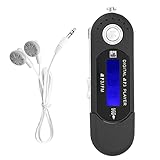 USB Mp3 Digital Music Player, USB Stick Mp3 Player,Music Player Supports AAA Battery, USB Player with LCD Screen FM Radio Voice,Support Memory Card,for Kids (Black)