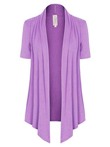 Image of MixMatchy Women's Lightweight Short Sleeve Draped Open Front Cardigan Vest