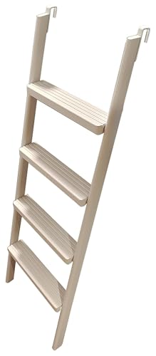 Bunk Bed Ladder, Bunk Ladder, Bunk Bed Ladder Wide Pedal Bunk Ladder Home Loft Bedroom Raised Beds with Adjustbale Hooks for Adults(White,1.8m 70.8 inch 5.9ft)