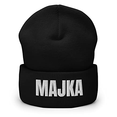 Majka Mother's Day in Bosnian Beanies for Women Cap for Moms - Mother Mom in Bosnian Gift for Mothers Day Beanies for Mom Black