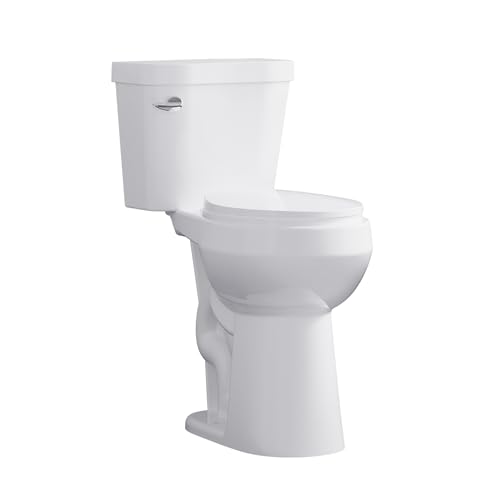 21 inch Chair Height Round Bowl Two Piece Toilets, Side Handle, High Seat for Seniors, Compact...
