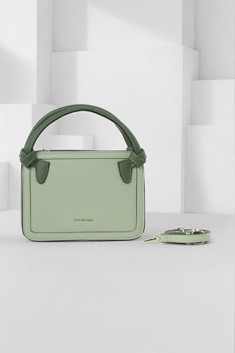 Image of Van Heusen Women's Satchel Bag |Pastel Shade|Mint| Crossbody Detachable Strap
