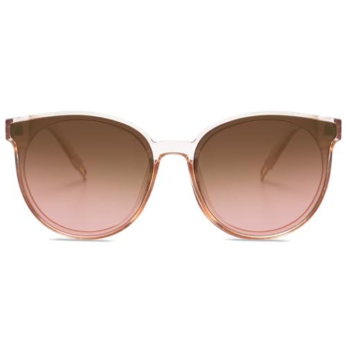 SOJOS Fashion Round Sunglasses for Women Men Oversized Vintage Shades SJ2057