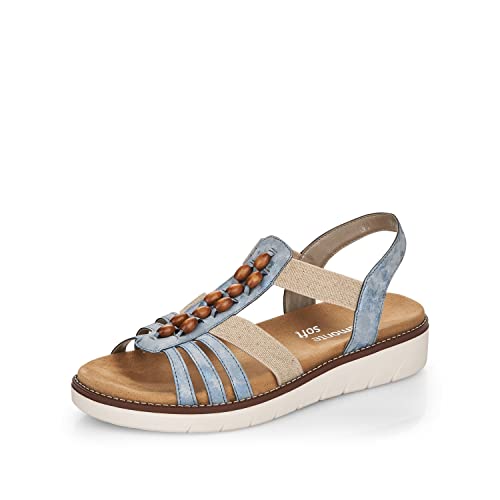 Remonte Sandales D2065 pour femme, Bleu 12., 39 EU