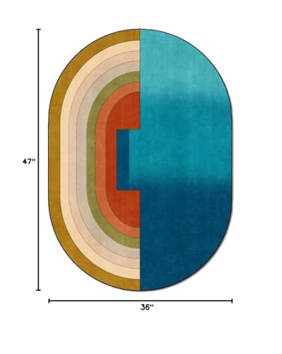Tapete decorativo 3' x 4' azul miniatura 3