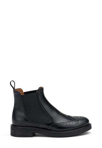  Frau 96L6 Nero Beatles Inglese Scarpe Donna Stivaletti Tronchetti Pelle 39