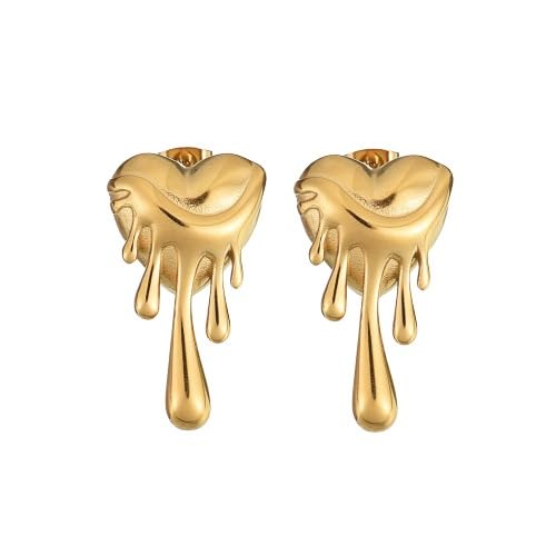 Atasi International Cute Gold Plated Melting Heart Shaped Drip Earrings for Girls and Women (B0DC4BRXW5) Amazon Price History, Amazon Price Tracker