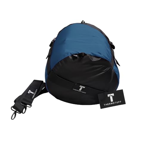 Thermotuff Bolsa de Dormir Usable con Capucha Doble, Mangas Largas, Bolsillos y Cordón Ajustable - Ideal para Camping, Senderismo en Clima Frío y Manta para Estadio (Azul L-XXL) miniatura 7