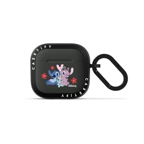 CASETiFY Bounce AirPods (4th Gen) Case with Ring [Lilo & Stitch Colab] - Stitch Family - Matte Charcoal