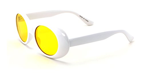 V.W.E. White Vintage Sunglasses UV400 Bold Retro Oval Mod Thick Frame Sunglasses Clout Goggles Pink Blue Yellow Lens2