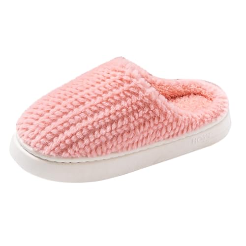 SHOBDW Zapatillas de Peluche Casa Mujer y Hombre Pantuflas Pelusa Cmodas y Suaves Acogedoras Invierno Zapatos con Suela Antideslizantes Silenciosas Slippers Casual Hogar