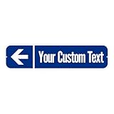 SmartSign Customize Your Own Blue Street Sign with Left Arrow | 6" x 24" 3M EG Reflective Aluminum