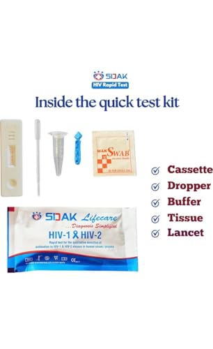 Image of 3rd Generation HIV-1 & HIV-2 Rapid Self Test Kit, Home Testing, 2 HIV Tests