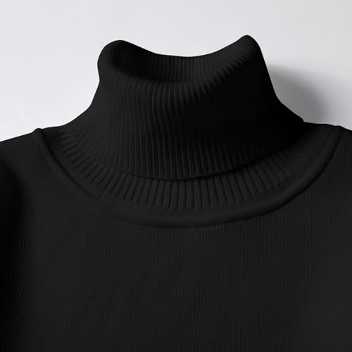 Mens Knitted Sweater Classic Braided Turtleneck Casual Pullover Classic Fleece Lined Loose Winter Warm Sweaters4