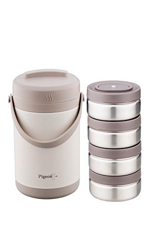 Image of Pigeon-Fusion Vacuum Insulated Stainless Steel Lunch Box-4 Warm Grey, 25.5x15.5x27 (50405-Warm Grey)