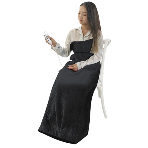 Homwarm 電気足温器 ポータブル フットウォーマー ウェアラブルこたつヒーター 速暖 PSE取得済み 省エネ・節電 7段階温度調節 8段階タイマー設定 過熱保護 漏電保護 自然発火防止 水洗い可能 ウォークアラウンドデザイン 冬の寒さ対策 ソファでのリラックス、睡眠、ホームオフィスに最適 (ブラック)