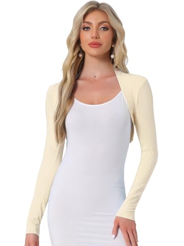 Image of Allegra K Elegant Shrugs for Women Long Sleeve Open Front Bolero Shrug