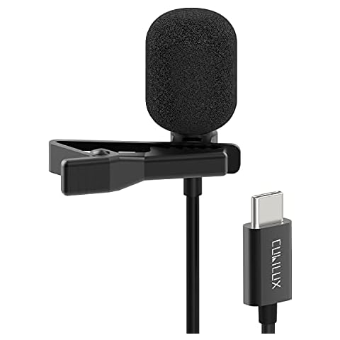 Cubilux Unidirectional USB C Lavalier Microphone for MacBook, iPad 10 iPad Pro/Air 5 4/Mini 6, Samsung S22/S21/S20 Tab S8/S7/S6 Note 20/10, Pixel 7/6 Pro 6a, Type C Cardioid Lapel MIC, 5 FT Cover