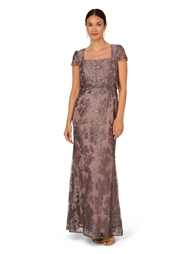 Adrianna Papell Women's Metallic Embroidered Gown