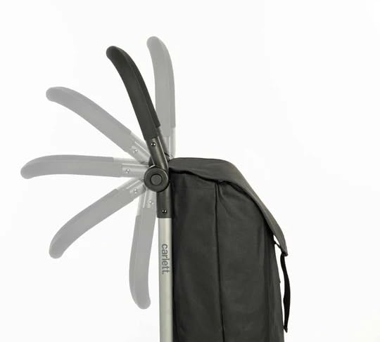 Carlett - Lite Style Lett201| Leichter und Faltbarer Einkaufswagen | Supermarktwagen | XL-Kapazität von 60 l | Verstellbarer Lenker | Kompaktes Design | Schwarz – Bild 4