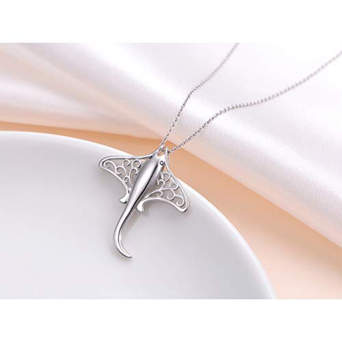 Ladytree Stingray Necklace 925 Sterling Silver Manta Ray Sea Animal Tree Of Life Jewelry Sea Lover Gifts For Women #TOP2