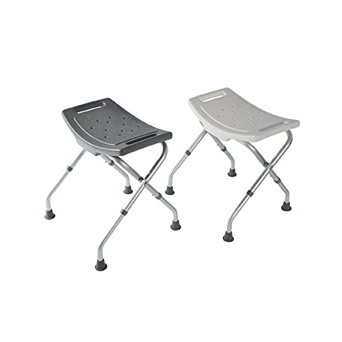 identités, Tabouret de Douche Pliant Bora, Ultra-Compact, Assise Large et Anatomique, Tabouret Antidérapant, Poignées de Relèvement, Moderne, Réglable en...