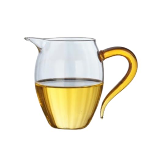 Sdvieuk 厚みを増した公道杯 卸売用 高ホウ珪酸ガラス製 持ち手付きお茶の湯飲み ポケットタイプの茶飲み 鷹の嘴型の茶海 工夫した茶道具セット 450ml (C)