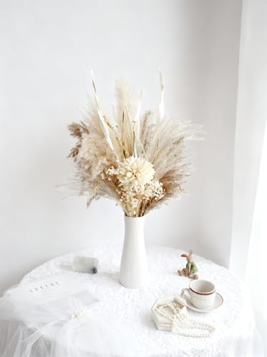 Arreglo de flores secas Boho DIY con dalia blanca y hierbas miniatura 5