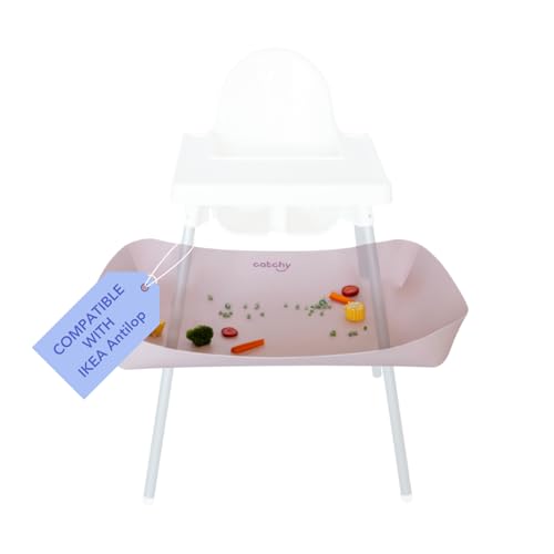 Image of CATCHY -Food Catcher- Compatible with IKEA Antilop High Chair + 11 Other High Chairs -Highchair Sold Separately- Baby & Toddler Food & Mess Catcher -Premium Linen Inspired- Under High Chair Accessory | High Chair Food Catcher - High Chair Sold Separately - Baby & Toddler Food & Mess Catcher - Under High Chair Accessory