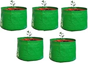 FARMHAND HDPE Terrace Gardening Leafy Vegetable Green Grow Bag (18x18 (Pack Of 5))