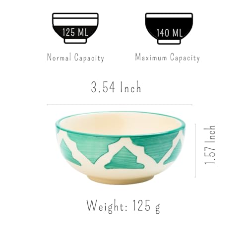 Image of Ceramic Bowl Set | 2-Piece Lightweight Crockery for Daily Use | Seafoam Green Ramen & Snack Bowls (125ml Each) | Elegant Microwave & Dishwasher Safe | Perfect Christmas & New Year Gift