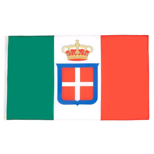 AZ FLAG Bandiera Regno D'Italia Corona 150x90 cm - Bandiera Reale Italiana 90 x 150 cm