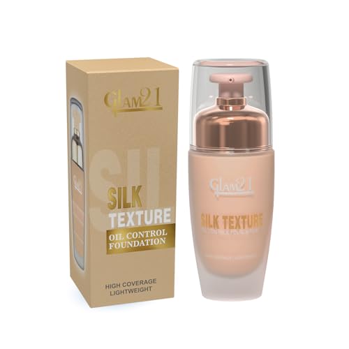 Image of Glam21 Silk Foundation-Lightweight Hydrating Oil-free Formula for Long-lasting Makeup | Balance Skin pH Level | SPF35 UV Protection | Suitable for All Skin Type| 50gm, Cool Natural