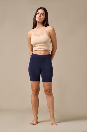 Image of URBAN ADVENTURE High Coverage Premium Cotton Spandex Mid Waist Elastane Stretch Shorties - Gym -Cycling Shorts /Tights for Women