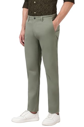 Image of Peter England Men's Slim Fit Mid Rise Super Premium Wrinkle Free Casual Trouser Chinos